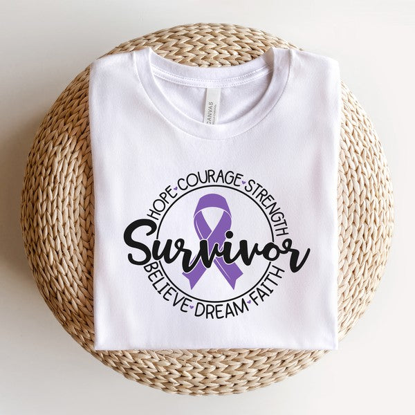 Breast Cancer Survivor Circle Words Tee – Recover Apparel